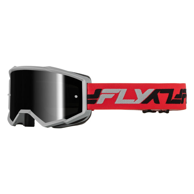 Fly Racing Zone Goggles-Red/Grey w/Black Mirror/Smoke Lens - 1