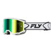 Fly Racing Zone Goggles-White/Black W/Iridescent Green Mirror Lens - 1
