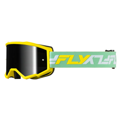 Fly Racing Zone Goggles-Yellow/Green w/Black Mirror/Smoke Lens