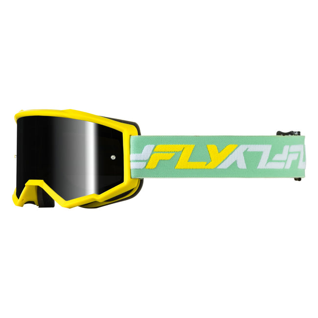 Fly Racing Zone Goggles-Yellow/Green w/Black Mirror/Smoke Lens - 1