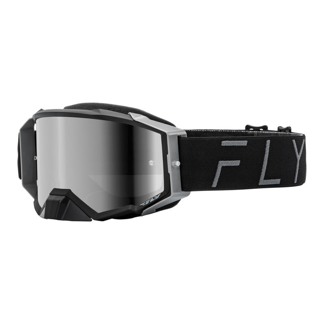 Fly Racing Zone Pro Goggle-Black/Grey with Black Mirror/Smoke Lens - 1