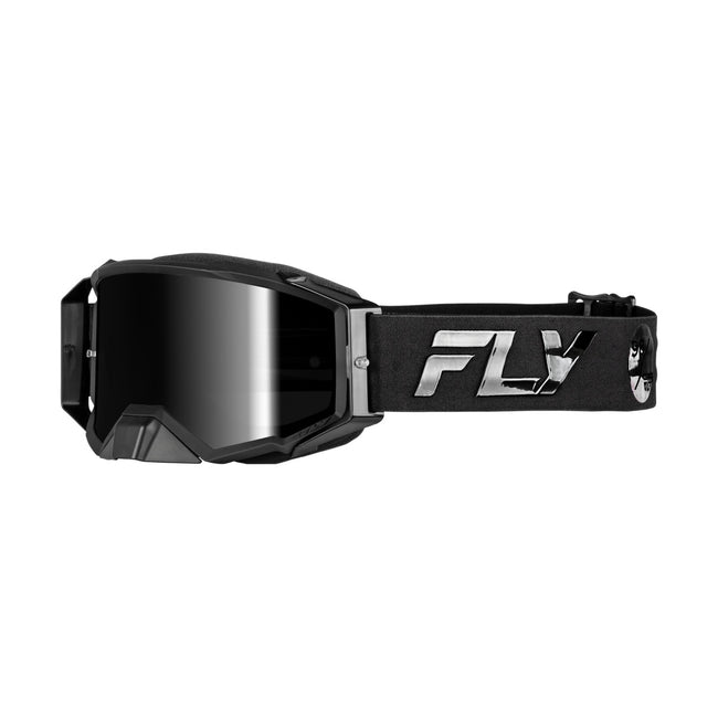 Fly Racing Zone Pro Goggles-Black/Black w/Black Mirror/Smoke Lens - 1