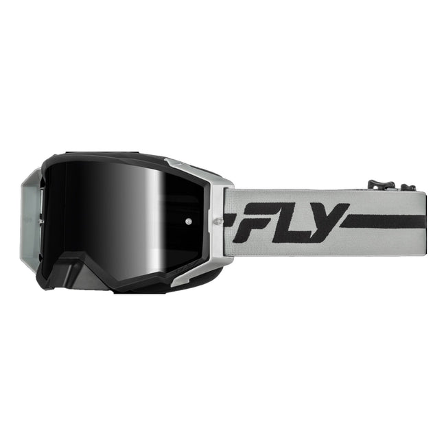 Fly Racing Zone Pro Goggles-Grey/Black W/Black Mirror/Smoke Lens - 1