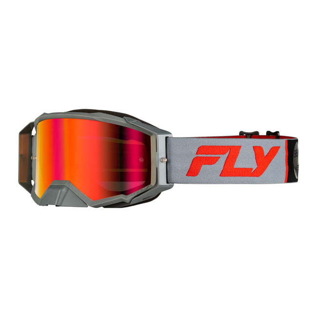 Fly Racing Zone Pro Goggle Grey/Red (Light Red Mirror/Amber Lens)