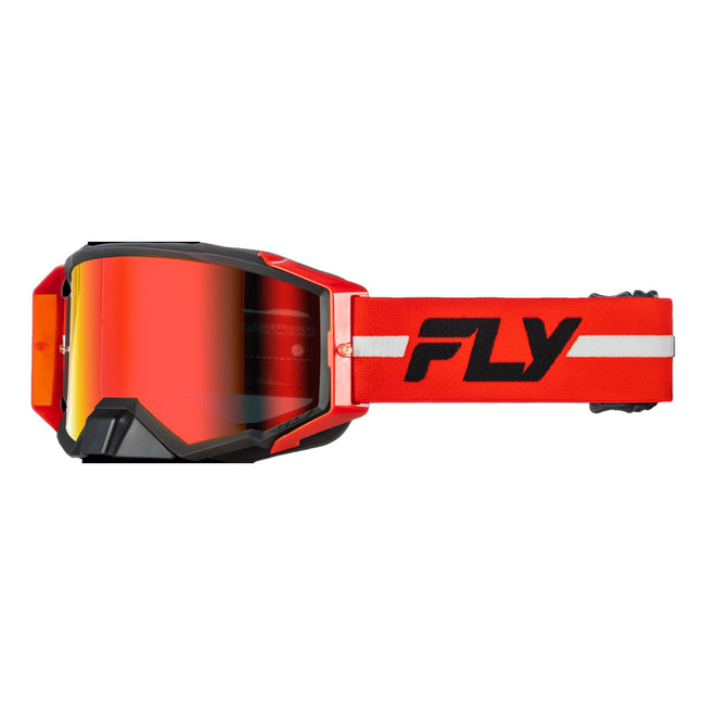Fly Racing Zone Pro Goggles-Red/Black/Grey W/Red Mirror/Smoke Lens - 1