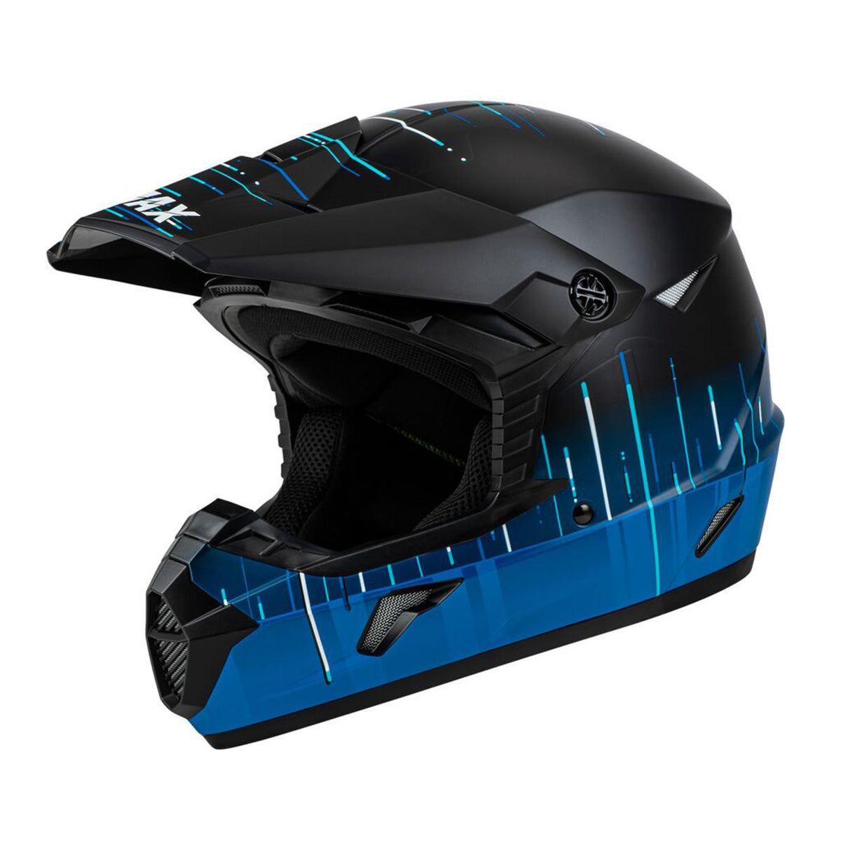 bike helmet 46cm GMAX MX-46 Frequency BMX Race Helmet-Matte Black-Blue – J&R Bicycles, Inc