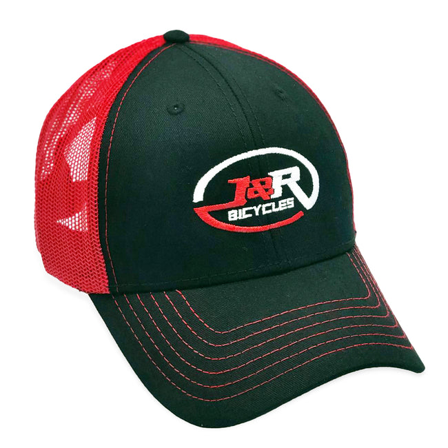 J&amp;R Bicycles Logo Otto Trucker Hat-Black/Red - 1