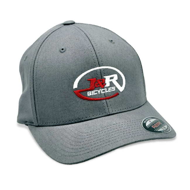 J&R Bicycles Logo V-Flex Hat-Gray-Adult – J&R Bicycles, Inc.