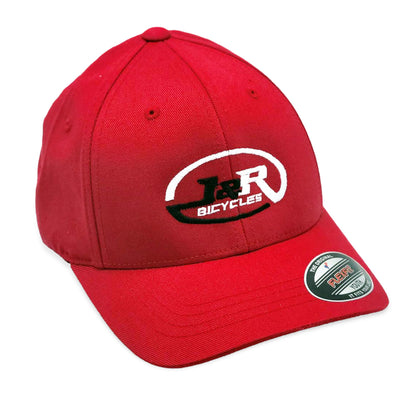 J&R Bicycles Logo V-Flex Hat-Red-Adult