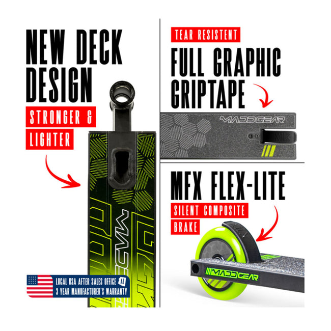Madd Gear MG3 Zen Pro Scooter-Black/Green - 2