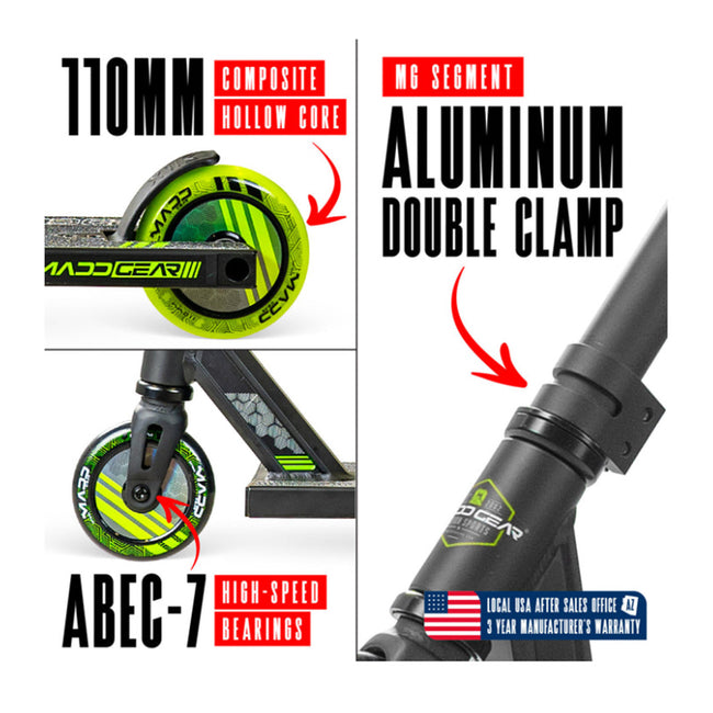 Madd Gear MG3 Zen Pro Scooter-Black/Green - 3