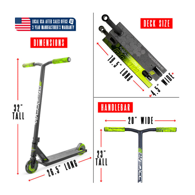 Madd Gear MG3 Zen Pro Scooter-Black/Green - 4