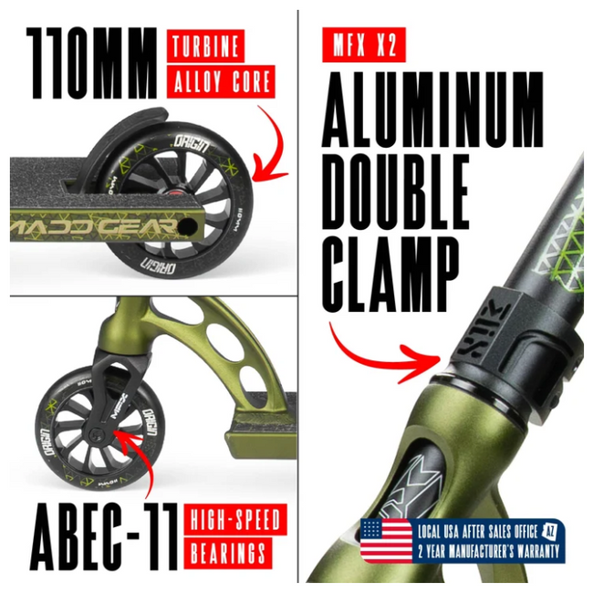 Madd Gear Origin 550 Pro Scooter-Olive - 3