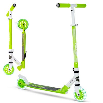 Madd Gear Rush 125 Light-Up Folding Scooter-White/Green