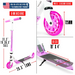 Madd Gear Rush 125 Light-Up Folding Scooter-White/Purple - 3