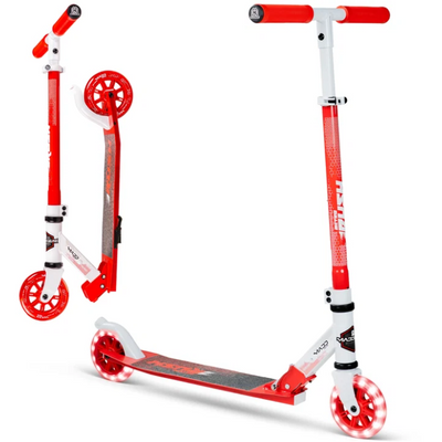 Madd Gear Rush 125 Light-Up Folding Scooter-White/Red