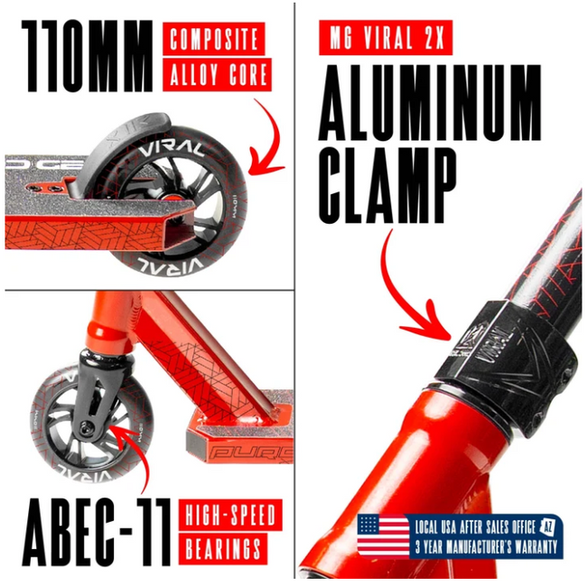 Madd Gear Viral Purge Pro Scooter-Cherry - 3