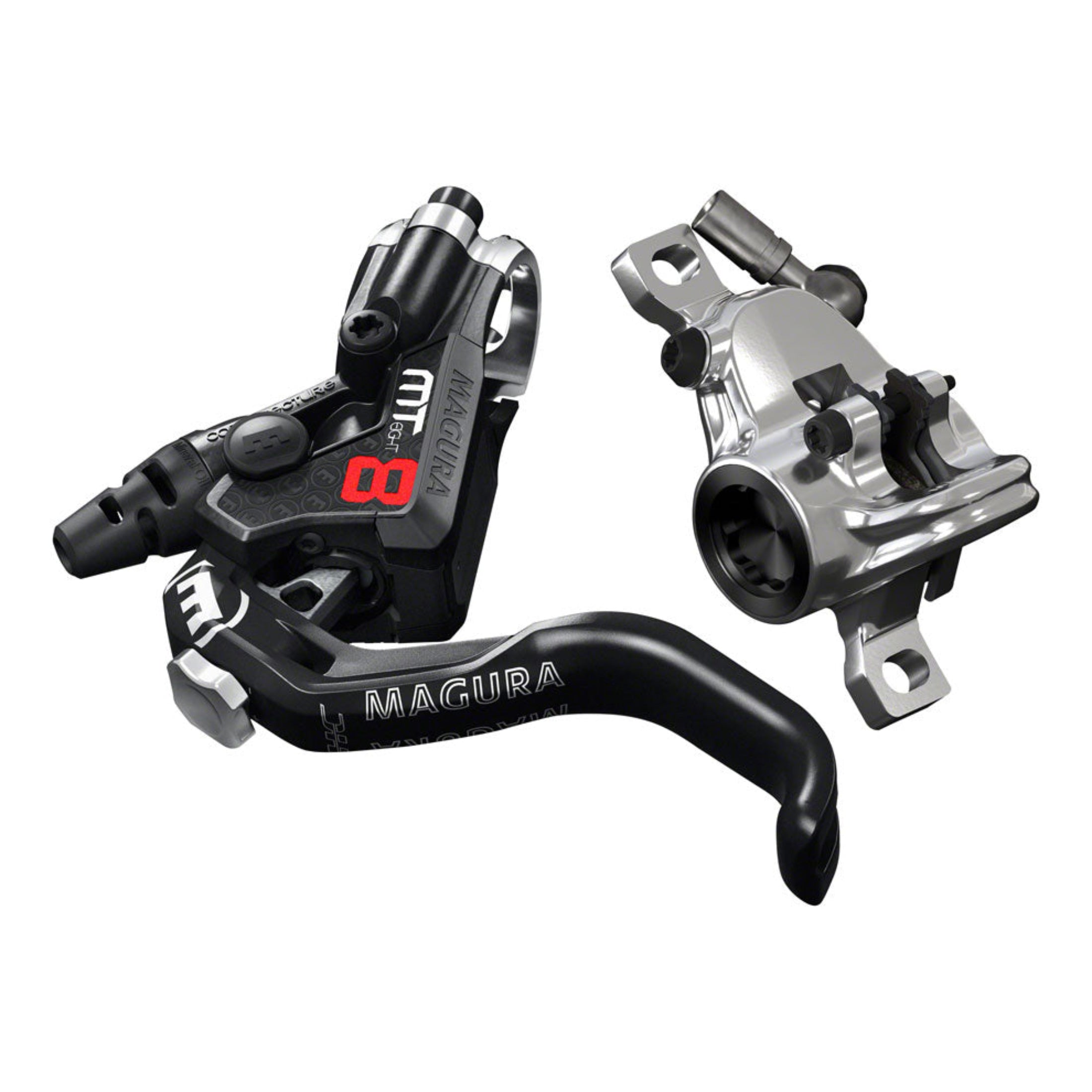 Magura MT8 PM Pro Hydraulic Disc Brake and Lever-Black/Chrome POST 