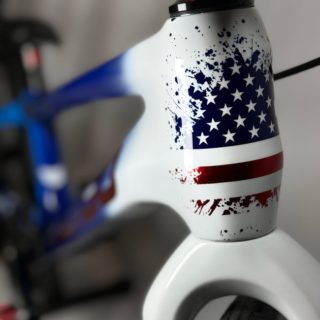 Meybo Custom HSX Carbon Expert Race Bike-Red/White/Blue - 2