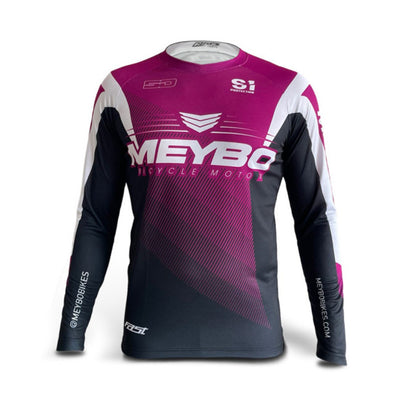 Meybo V6 Slim Fit BMX Race Jersey-Purple/White