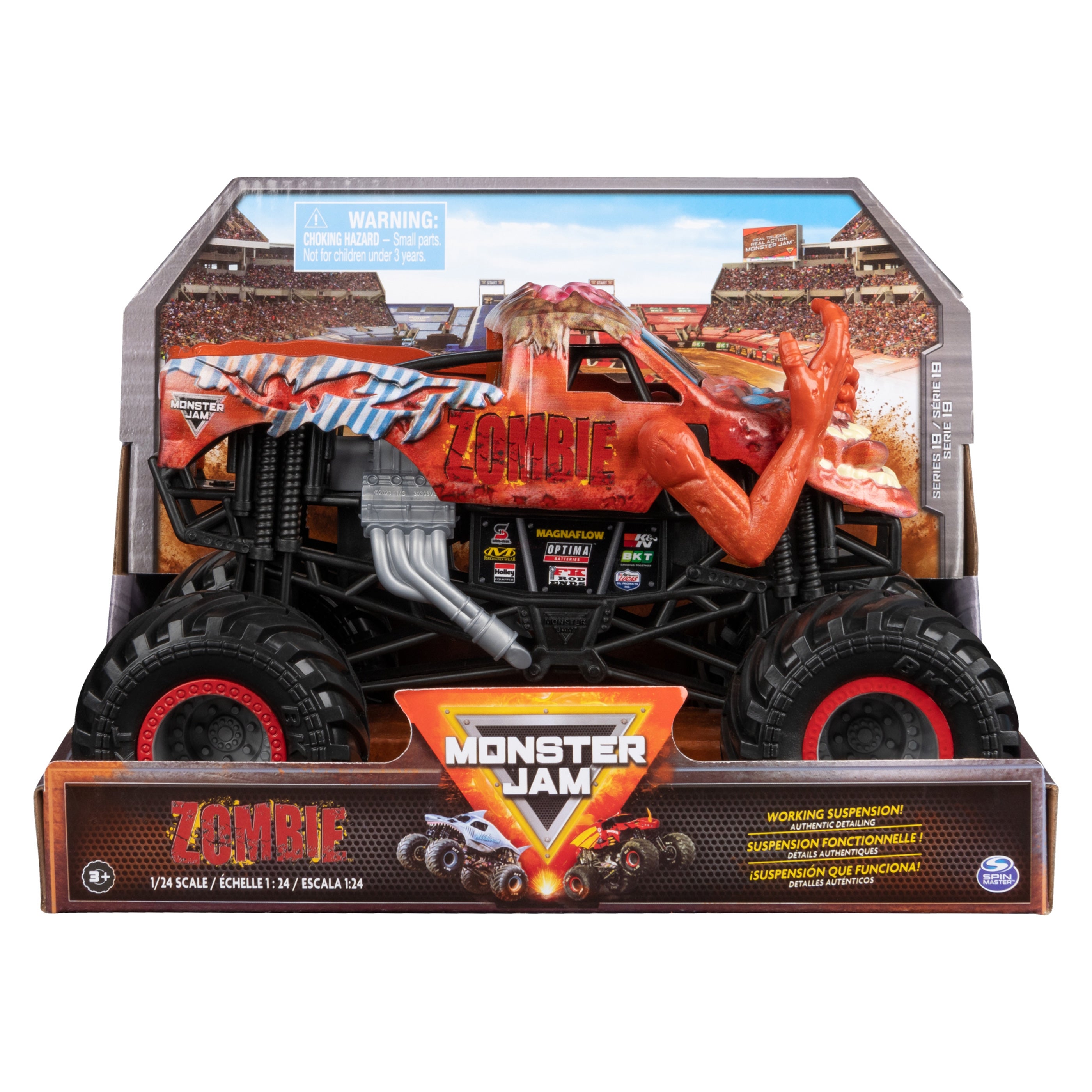 Monster Jam 1:24 Scale Die-Cast Official Monster Truck-Zombie Red