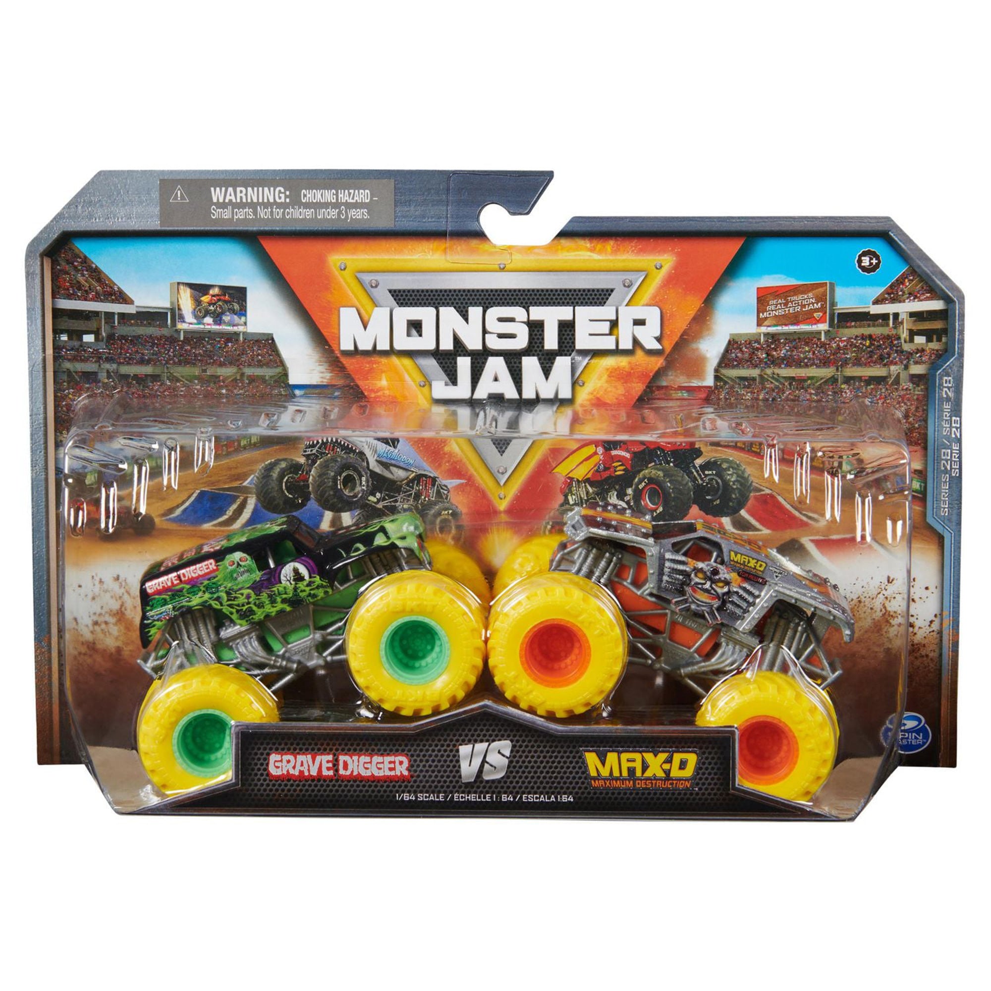 Monster Jam Die-Cast 1:64 Scale Monster Truck-2-Pack-Grave Digger