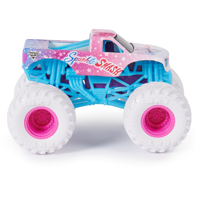 Monster Jam Die-Cast 1:64 Scale Monster Truck-2-Pack-Sparkle Smash vs Sparkle Smash - 6