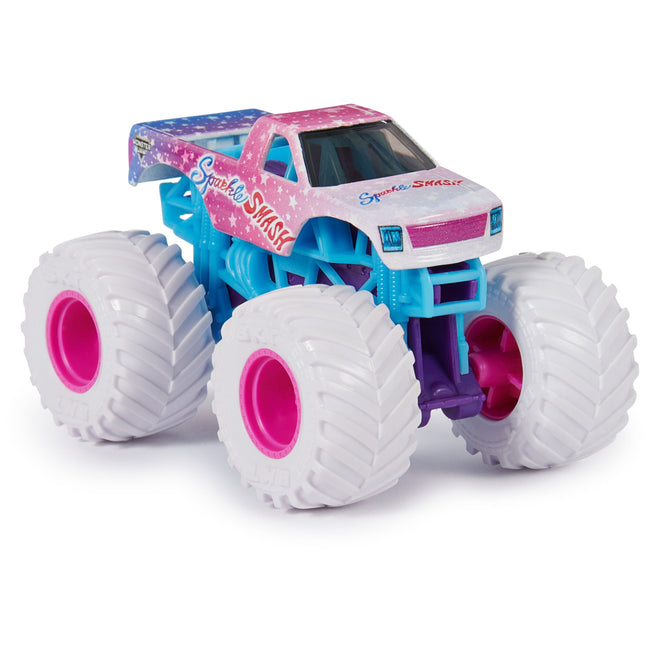 Monster Jam Die-Cast 1:64 Scale Monster Truck-2-Pack-Sparkle Smash vs Sparkle Smash - 7