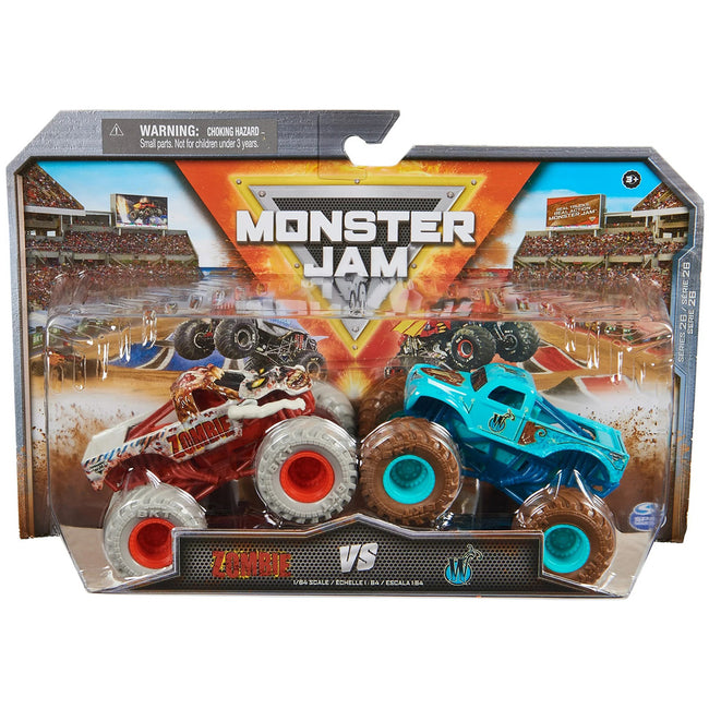 Monster Jam Die-Cast 1:64 Scale Monster Truck-2-Pack-Zombie vs Whiplash - 5