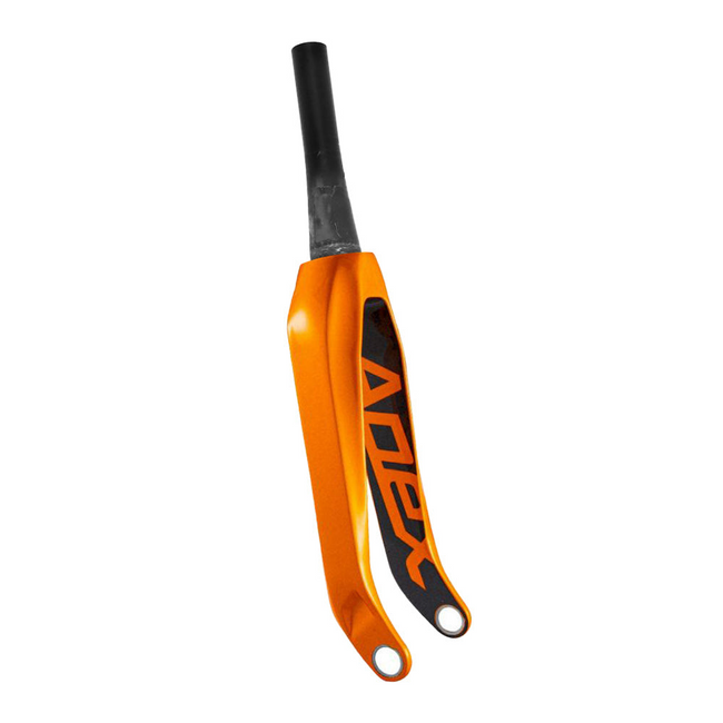 Pride Racing Matrix Tapered Carbon BMX Fork-24"x1 1/8-1.5"-Orange/Gun Metal - 1