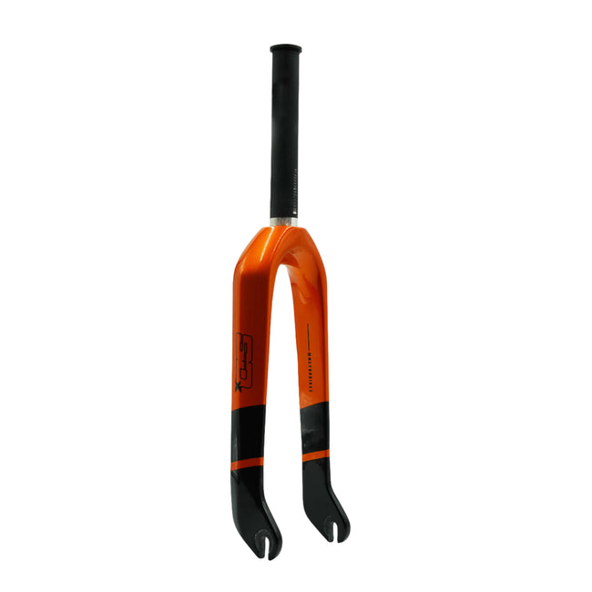 SD Expert Carbon BMX Fork V2-20&quot;x1 1/8&quot;-10mm-Black/Orange - 1