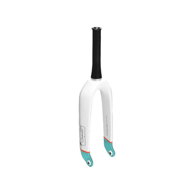SD Pro Tapered Carbon BMX Fork V2-24"x1 1/8-1.5"-20mm-Matte White/Orange/Teal