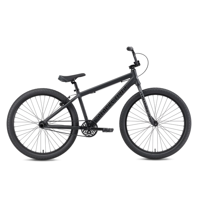 SE Bikes Blocks Flyer 26" BMX Freestyle Bike-Matte Black - 1