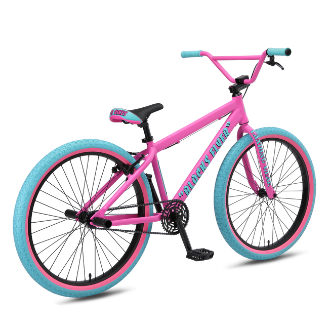 SE Bikes Blocks Flyer 26" BMX Freestyle Bike-Pink Bubblegum - 2