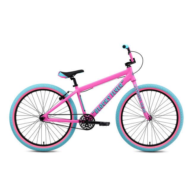 SE Bikes Blocks Flyer 26" BMX Freestyle Bike-Pink Bubblegum - 1