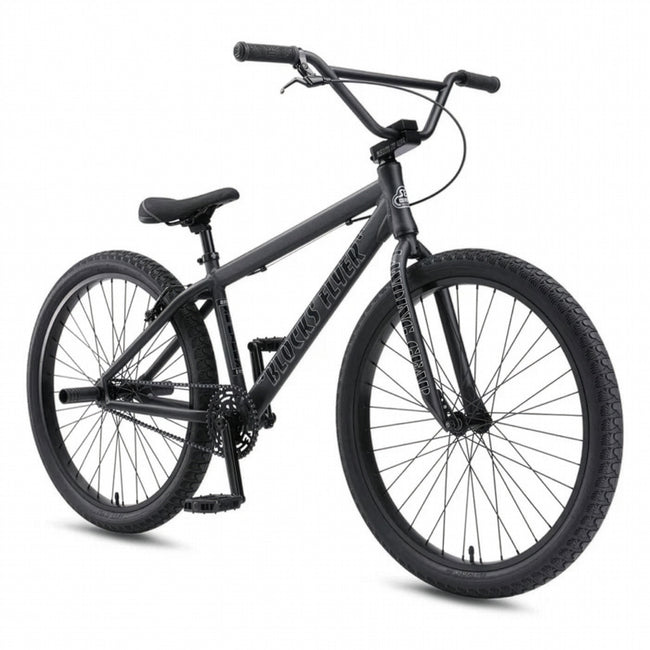 SE Bikes Blocks Flyer 26" BMX Freestyle Bike-Matte Black - 1