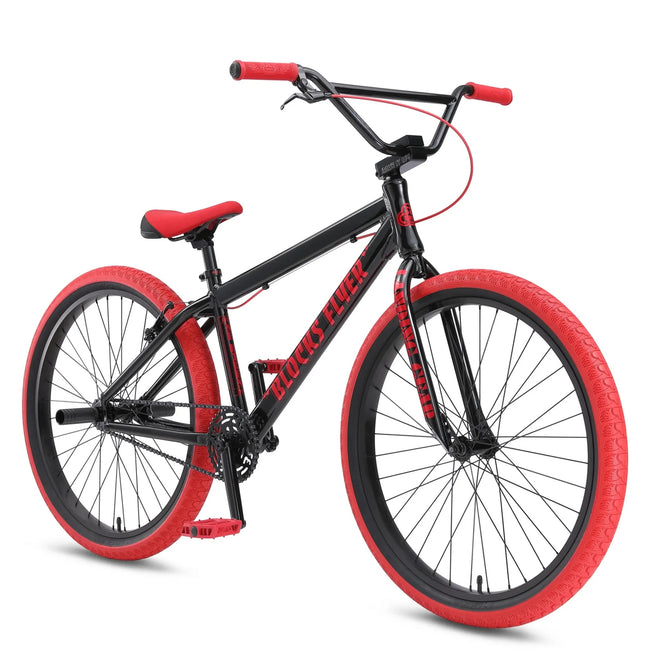 SE Bikes Blocks Flyer 26" BMX Freestyle Bike-Black Ruby - 2