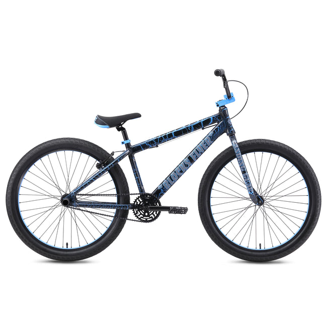 SE Bikes Blocks Flyer 26" BMX Freestyle Bike-Blue Crackle - 1