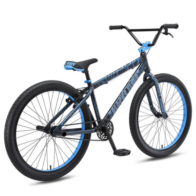SE Bikes Blocks Flyer 26" BMX Freestyle Bike-Blue Crackle - 3