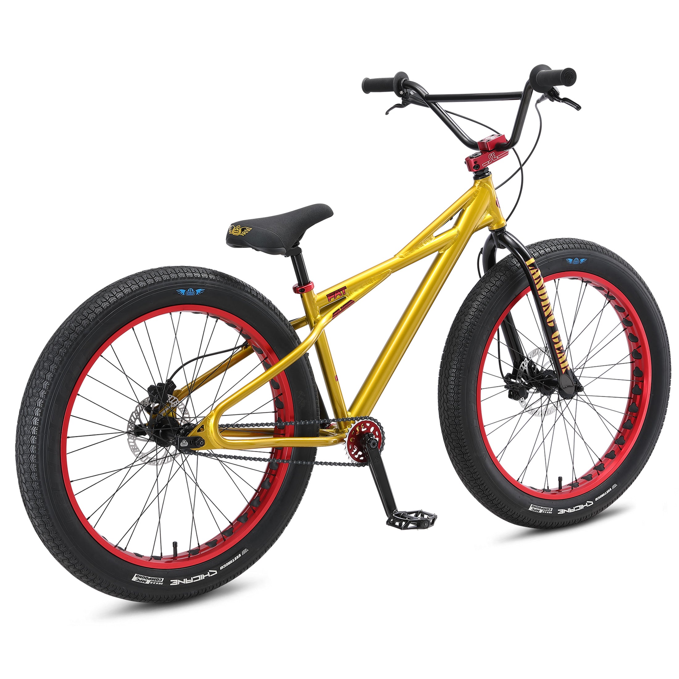 SE Bikes Fat Quad 26 inch BMX Freestyle Bike Royal Gold J R Bicycles Inc