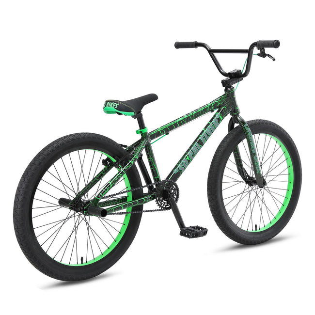 SE Bikes So Cal Flyer 24" BMX Freestyle Bike-Green Crackle - 3