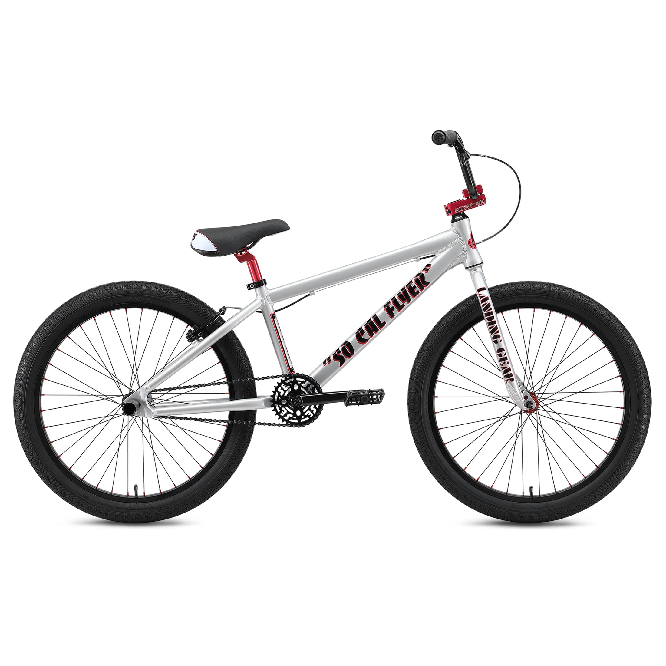 SE Bikes So Cal Flyer 24inch BMX Freestyle Bike-Iced Out Silver