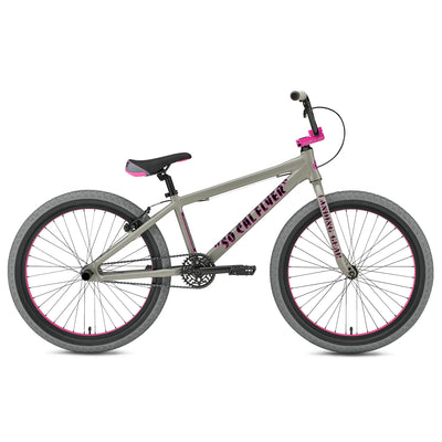 SE Bikes So Cal Flyer 24" BMX Freestyle Bike-Matte Gray/Pink