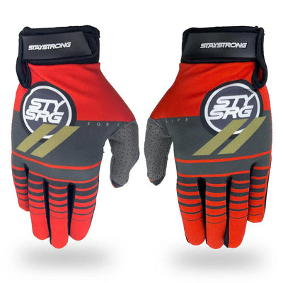 Stay Strong For Life BMX Race Gloves-Red