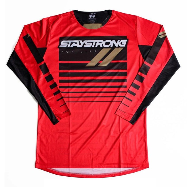 Stay Strong For Life BMX Race Jersey-Red - 1