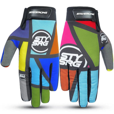 Stay Strong Mondrian BMX Race Gloves-Multi