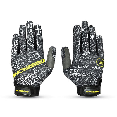 Stay Strong Scribble BMX Race Gloves-Black