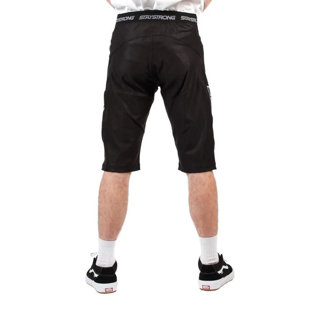 Stay Strong V3 BMX Race Shorts-Black/White - 2