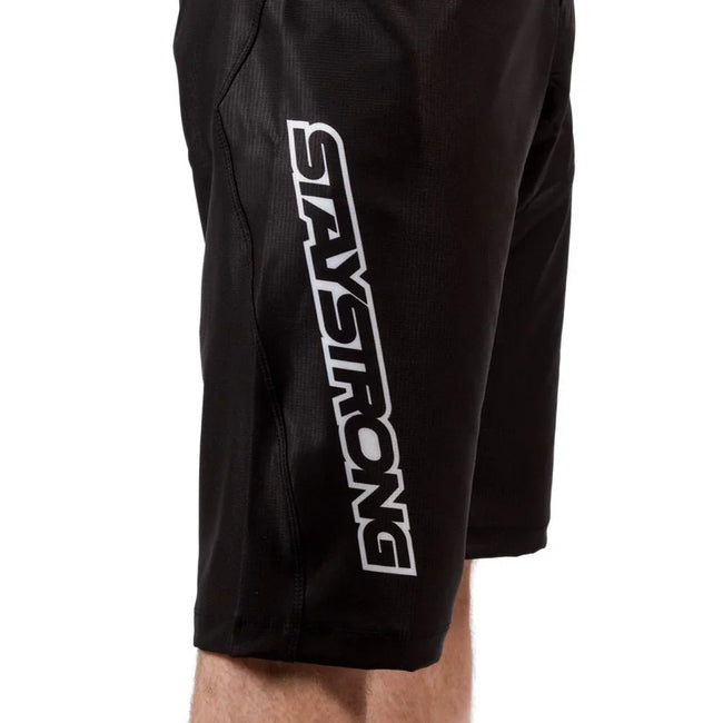 Stay Strong V3 BMX Race Shorts-Black/White - 5