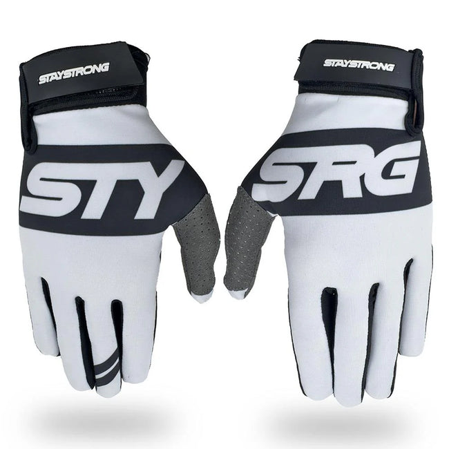 Stay Strong Youth Classic BMX Race Gloves-White - 1